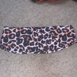 Leopard print Bandeau bikini top